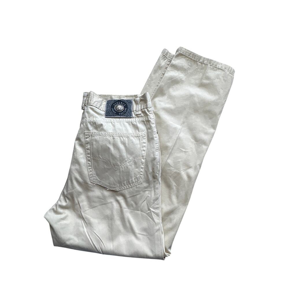 Vintage 90s Versace Jeans Couture ITTIERRE Cream Ivory 42 Made in Italy